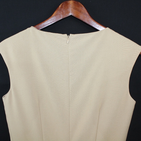 Calvin Klein Tan Pleated Dress, sz: 4 - Picture 6 of 8